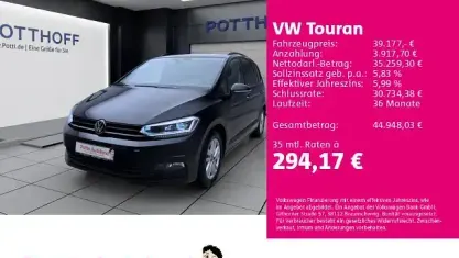 Gebraucht VW Touran Highline 150 PS (110 kW) 2025 Schwarz Van / Kleinbus