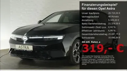 Neu Opel Astra Ultimate 145 PS (106 kW) 2026 Schwarz Limousine