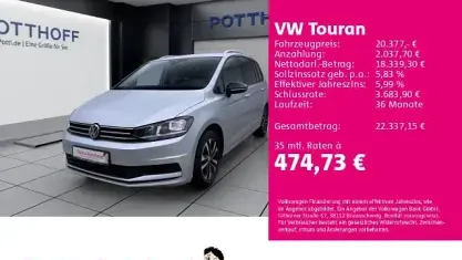 Gebraucht VW Touran IQ Drive 150 PS (110 kW) 2020 Reflexsilber metallic Van / Kleinbus