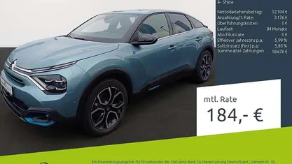 Lackierung olbia blau/typ auss Gebraucht 2021 Citroën e-C4 Shine Limousine | 15.880 € (Fairer Preis)