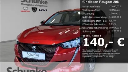 Gebraucht Peugeot e-208 Allure 100 kW (136 PS) 2023 Rot Kleinwagen
