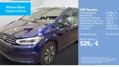 Gebraucht VW Touran Comfortline 150 PS (110 kW) 2025 Atlantik blue metallic Van / Kleinbus
