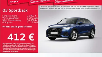 Navarrablau metallic Gebraucht 2025 Audi Q3 S-Line SUV | 42.342 € (Fairer Preis)