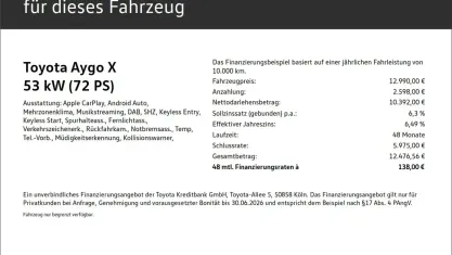 Gebraucht Toyota Aygo X X-play 72 PS (52 kW) 2022 Schwarz SUV