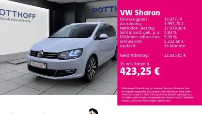 Gebraucht VW Sharan Highline 150 PS (110 kW) 2018 White silver metallic Van / Kleinbus