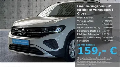 Gebraucht VW T-Cross IQ Drive 116 PS (85 kW) 2024 Ascotgrau SUV