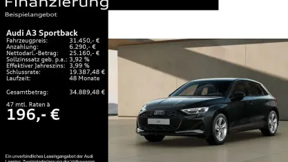 Gebraucht Audi A3 Advanced Plus 150 PS (110 kW) 2025 Mythosschwarz metallic Limousine