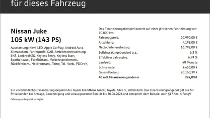 Gebraucht Nissan Juke N-Connecta 143 PS (105 kW) 2023 Weiß SUV