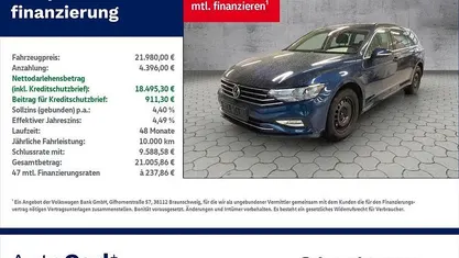 Aquamarinblau metallic Gebraucht 2022 VW Passat Business Kombi | 21.980 € (Fairer Preis)