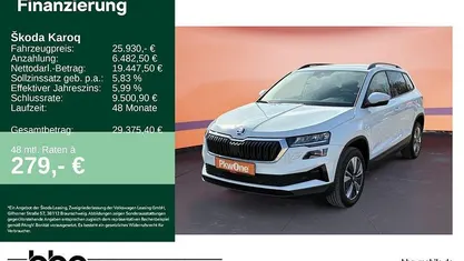 Gebraucht Skoda Karoq Ambition 116 PS (85 kW) 2023 Moonweiss metallic SUV