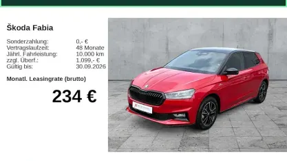 Neu Skoda Fabia Monte Carlo 116 PS (85 kW) 2026 Rot Kleinwagen