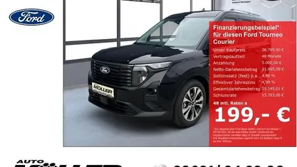 Schwarz Neu 2025 Ford Tourneo Courier Titanium Van / Kleinbus | 25.995 € (Fairer Preis)