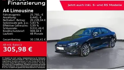 Gebraucht Audi A4 Advanced Plus 204 PS (150 kW) 2022 Schwarz Limousine