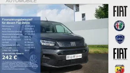 Neu Fiat Doblò Comfort 131 PS (96 kW) 2026 Cinema schwarz metallic Van / Kleinbus