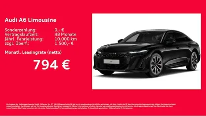 Neu Audi A6 Ambiente 299 PS (219 kW) 2026 Schwarz Limousine