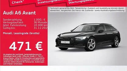 Mythosschwarz metallic Gebraucht 2025 Audi A6 Advanced Kombi | 49.461 € (Fairer Preis)
