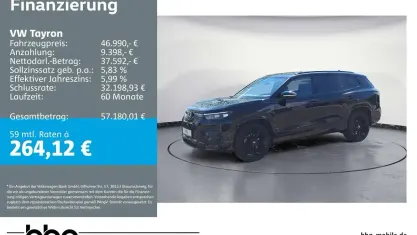 Usata VW Tayron R-line 193 CV (141 kW) 2025 Nero SUV