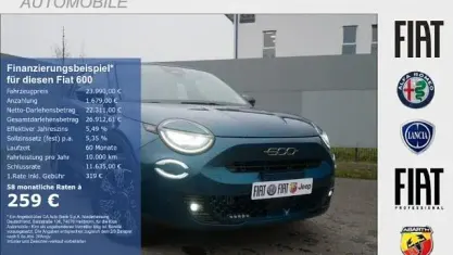 Neu Fiat 600 Icon 110 PS (80 kW) 2026 Mare grün metallic (blau) SUV