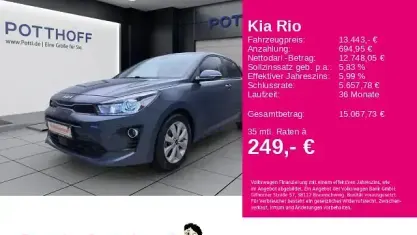 Gebraucht Kia Rio Vision 101 PS (74 kW) 2022 Denimblau metallic Limousine