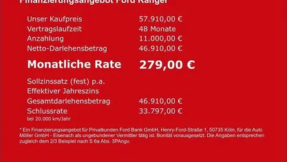 Orange Neu 2026 Ford Ranger Wildtrack Abholung | 57.910 € (Fairer Preis)