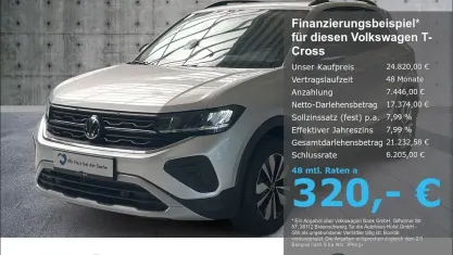 Neu VW T-Cross Goal 95 PS (69 kW) 2025 Schwarz SUV