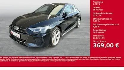 Używany Audi A3 S-Line 150 KM (110 kW) 2025 Czarny Sedan/Limuzyna
