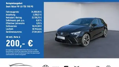 Neu Seat Ibiza FR 116 PS (85 kW) 2026 Schwarz Kleinwagen