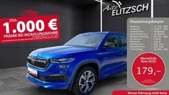 Raceblau metallic met. Gebraucht 2024 Skoda Kodiaq SportLine SUV | 39.870 € (Fairer Preis)