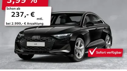 Gebraucht Audi A3 Advanced 150 PS (110 kW) 2025 Schwarz Limousine
