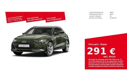 Grün Gebraucht 2025 Audi A3 Advanced Limousine | 33.990 € (Guter Preis)