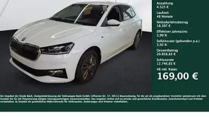 Gebraucht Skoda Fabia Tour 150 PS (110 kW) 2025 Moonweiß perleffekt Kleinwagen