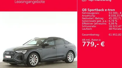Grau Gebraucht 2023 Audi Q8 Sportback e-tron S-Line SUV | 53.589 € (Superpreis)