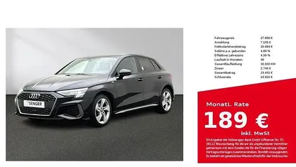 Gebraucht Audi A3 Sportback e-tron S-Line 204 PS (150 kW) 2023 Mythosschwarz metallic Kleinwagen