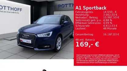 Gebraucht Audi A1 Sportback Sport 125 PS (91 kW) 2018 Scubablau metallic Kleinwagen