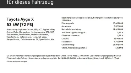 Gebraucht Toyota Aygo X 72 PS (52 kW) 2025 Schneeweiß SUV
