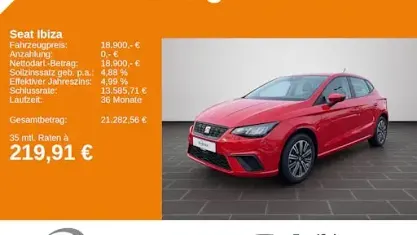 Brugt Seat Ibiza Style 116 HK (85 kW) 2024 Rød Sedan