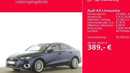 Gebraucht Audi A3 Advanced Plus 110 PS (80 kW) 2024 Navarrablau metallic Limousine