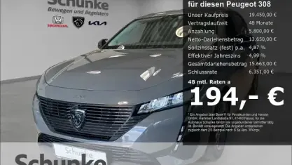 Gebraucht Peugeot 308 Active 131 PS (96 kW) 2024 Grau Limousine