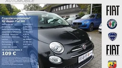 Schwarz Gebraucht 2019 Fiat 500 Lounge Limousine | 11.490 € (Etwas zu teuer)