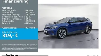 Gebraucht VW ID.4 Pro 150 kW (204 PS) 2024 Blau SUV