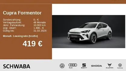Weiß Neu 2026 Cupra Formentor SUV | 44.390 € (Fairer Preis)