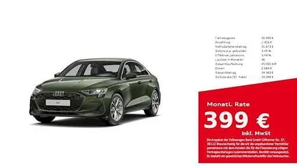 Distriktgrün metallic Gebraucht 2025 Audi A3 Performance Limousine | 32.990 € (Superpreis)
