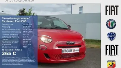 Neu Fiat 500C Icon 65 PS (47 kW) 2026 Passione rot Cabrio