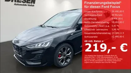 Neu Ford Focus ST-Line 125 PS (91 kW) 2026 Schwarz Limousine