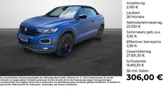 Ravennablau matt/schwarz Gebraucht 2021 VW T-Roc Cabriolet Edition Cabrio | 27.490 € (Fairer Preis)