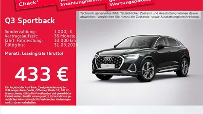 Mythosschwarz metallic Gebraucht 2025 Audi Q3 S-Line SUV | 42.752 € (Fairer Preis)