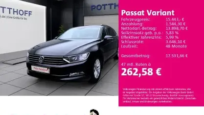 Gebraucht VW Passat Comfortline 150 PS (110 kW) 2018 Schwarz Kombi