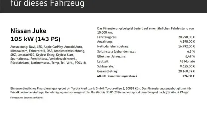Gebraucht Nissan Juke N-Connecta 143 PS (105 kW) 2023 Weiß SUV