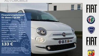 Gelato weiß uni Gebraucht 2023 Fiat 500 Dolcevita Kleinwagen | 16.990 €