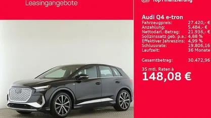 Mythosschwarz metallic Gebraucht 2022 Audi Q4 e-tron Ambiente SUV | 27.420 € (Guter Preis)